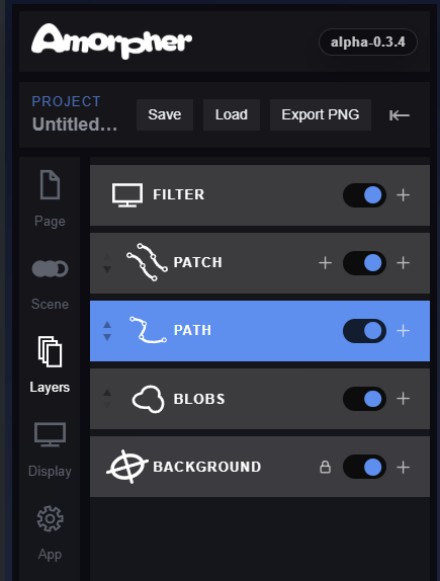 Layers panel in Amorpher